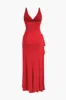 Ruched Slit Slip Maxi Dress sold by Micas