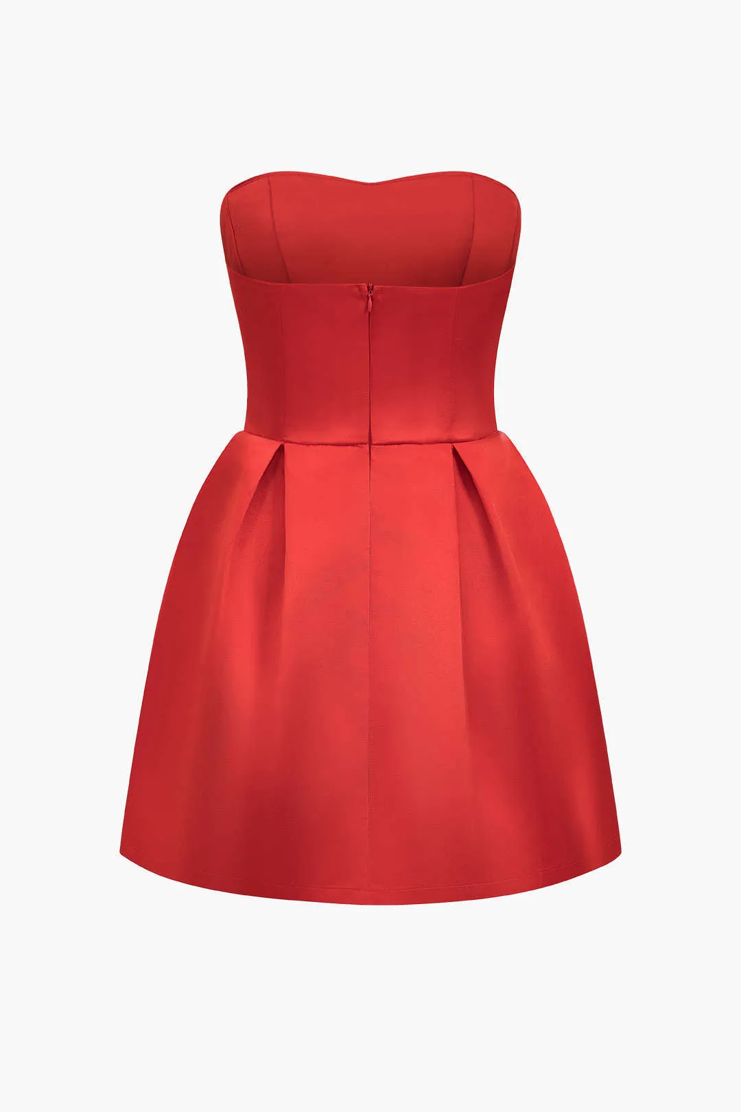 Satin lynlås rygfri stroppeløs mini kjole sold by Micas product image thumbnail 2