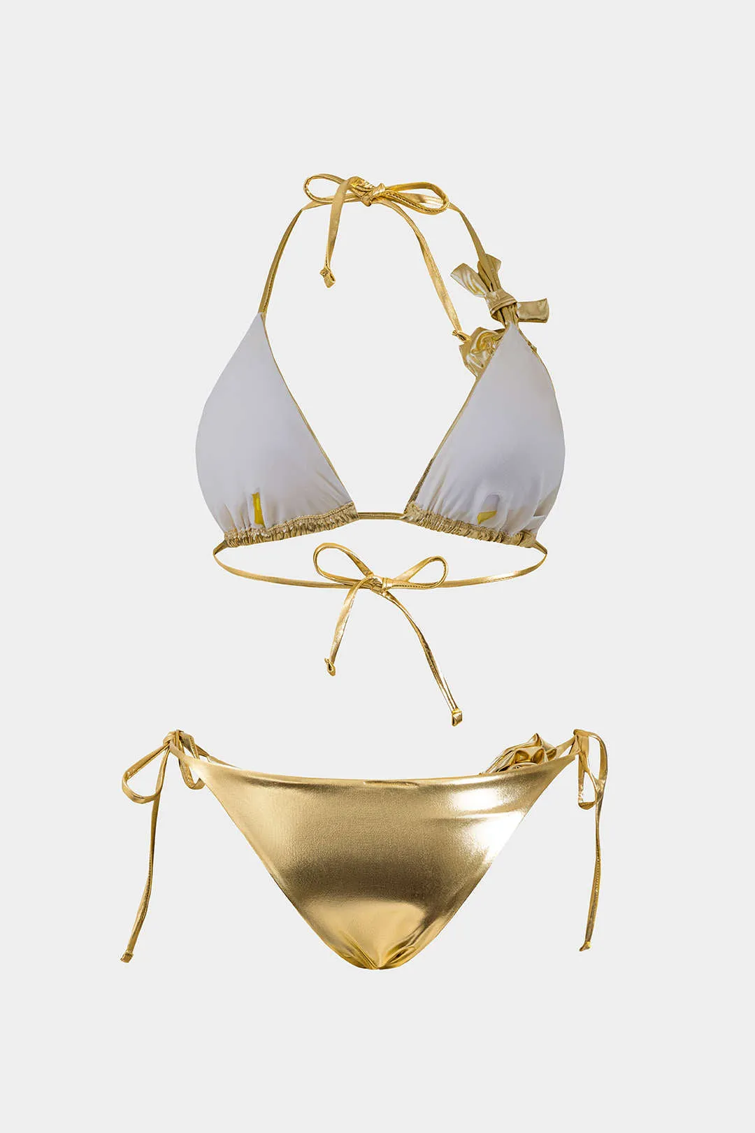 3d Floral Ruched Tie op Bikini og dække nederdel sæt sold by Micas product image thumbnail 4