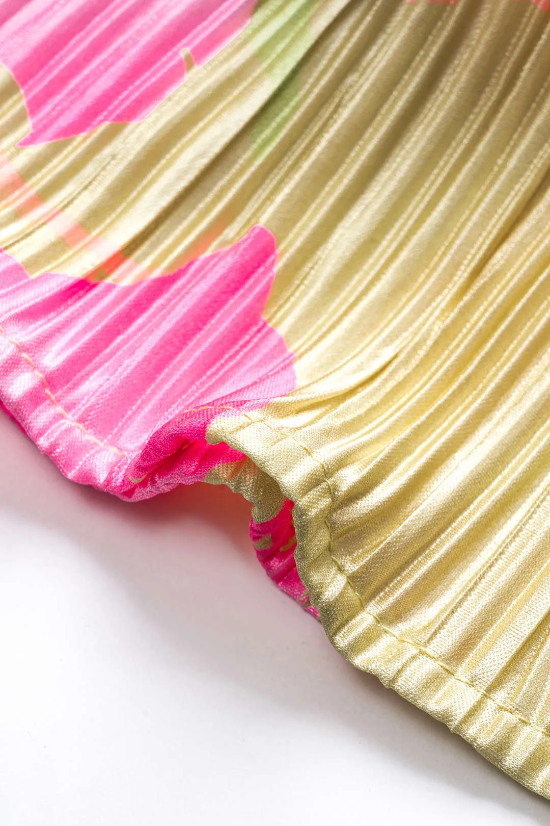 Blomsterprint plisseret slips tilbage stroppeløs maxi kjole sold by Micas product image thumbnail 4