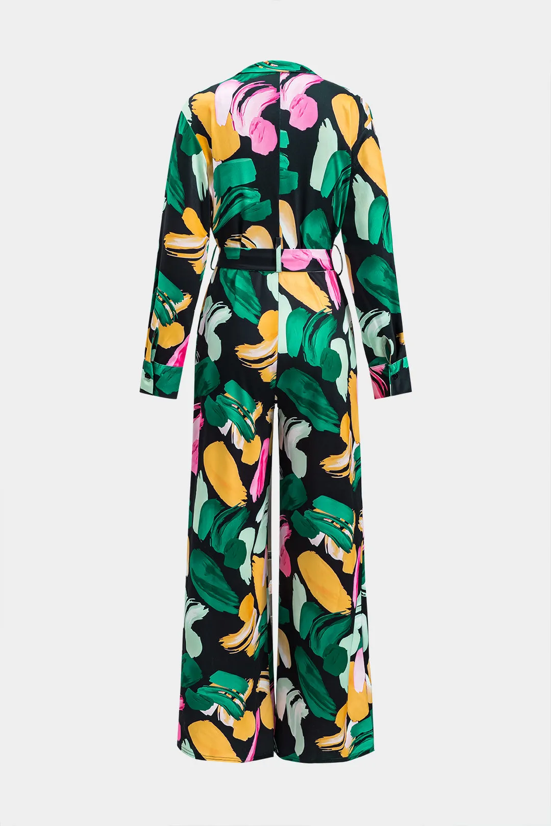 Abstrakt print slips foran bred ben langærmet jumpsuit sold by Micas product image thumbnail 2