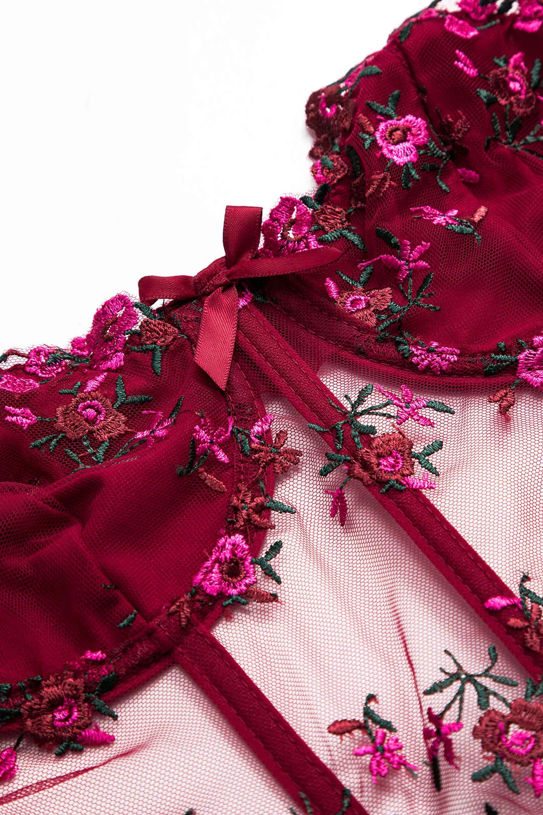 Mesh Broderi Sheer Bow Bustier Corset Cami Top sold by Micas product image thumbnail 3
