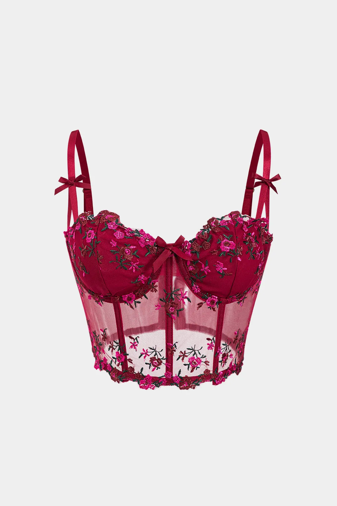 Mesh Broderi Sheer Bow Bustier Corset Cami Top sold by Micas