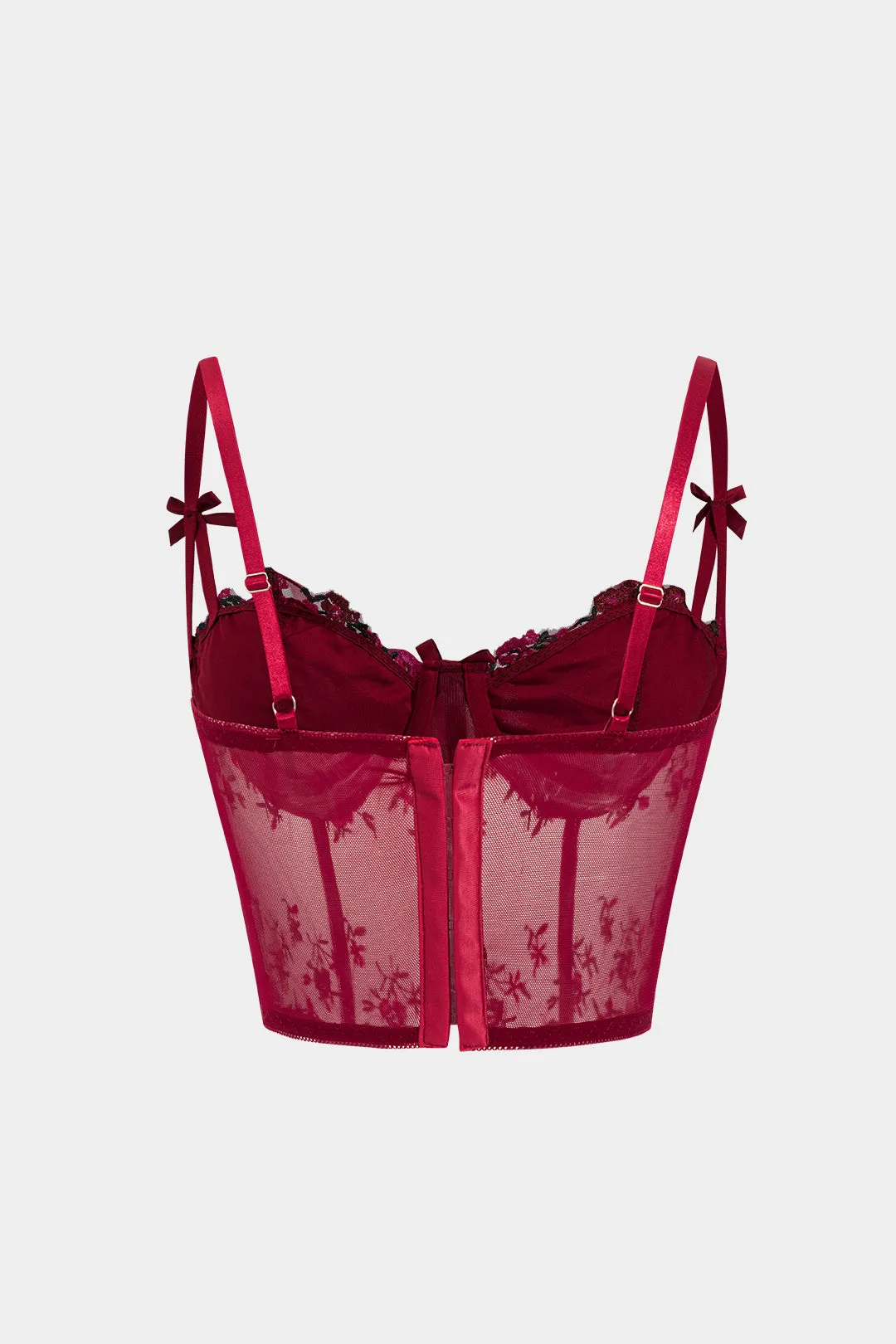 Mesh Broderi Sheer Bow Bustier Corset Cami Top sold by Micas product image thumbnail 2