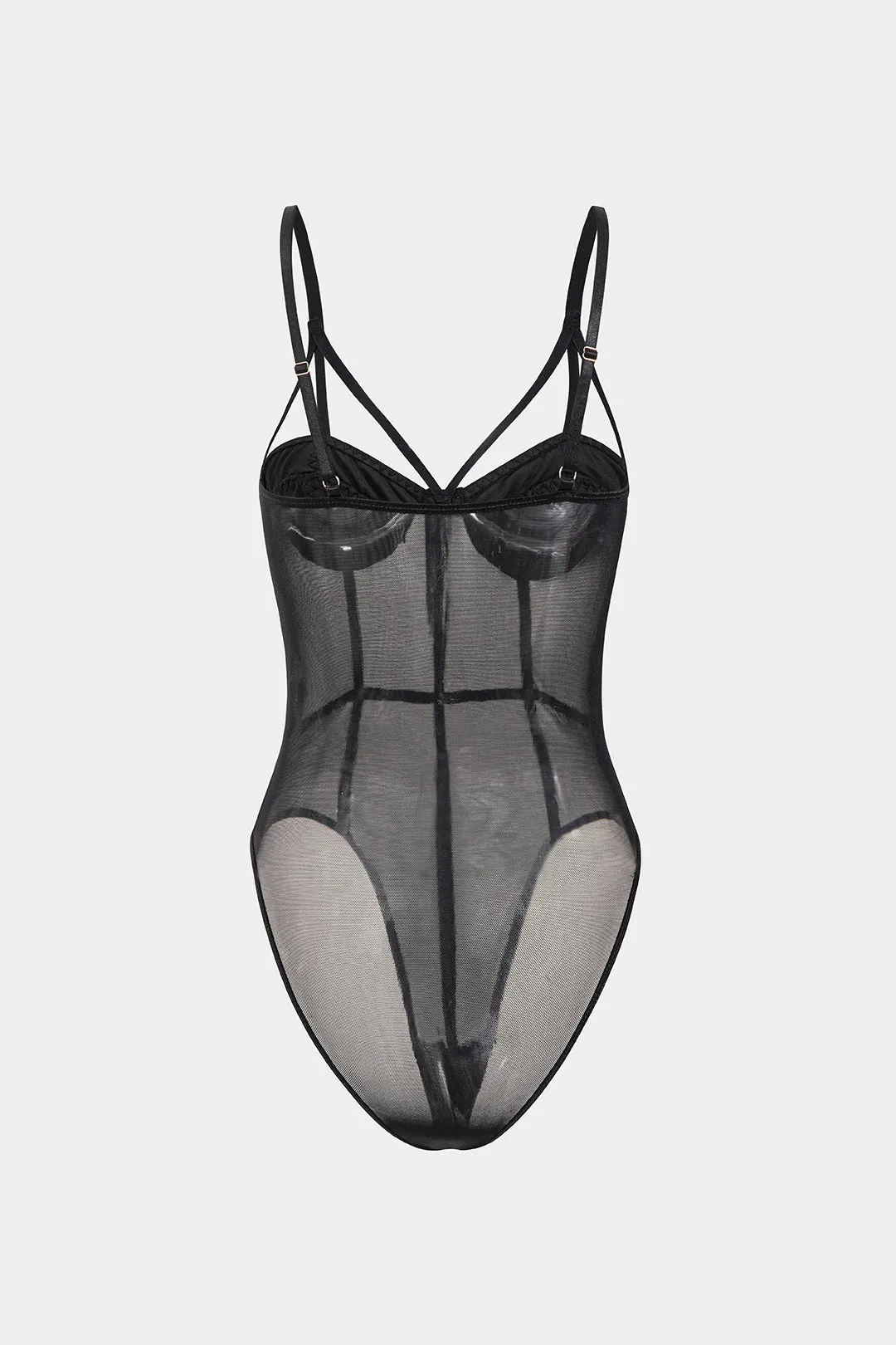 Mesh skåret ud bustier spalt bodysuit sold by Micas product image thumbnail 2