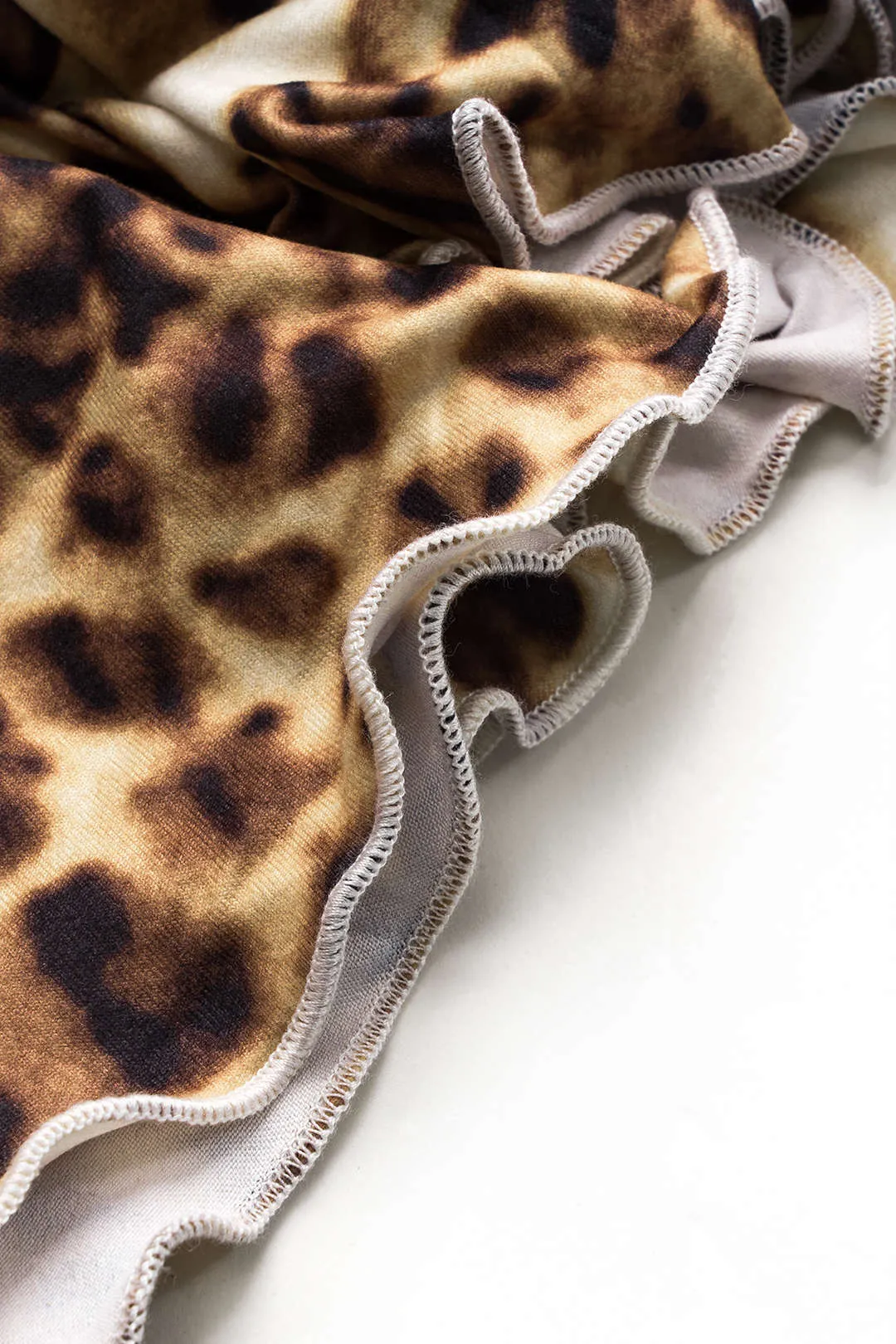 Leopard print patchwork nederdel sold by Micas product image thumbnail 4