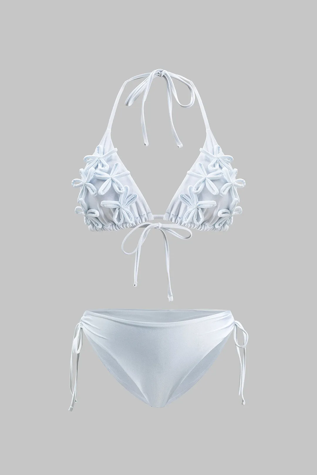 RUCHED 3D Floral Strappy Bikini Set sold by Micas