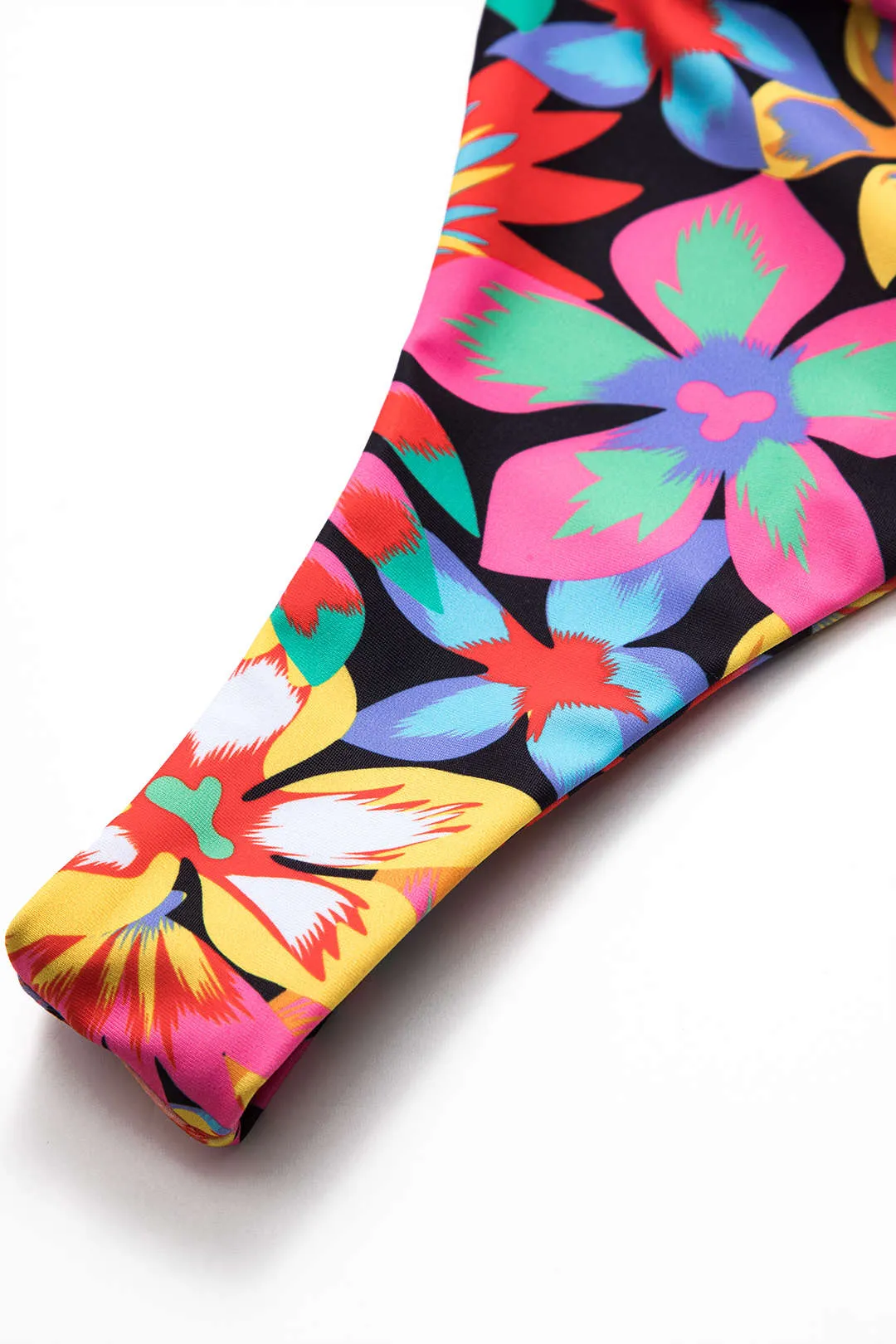 Floral Print Metallic Cut Out Tie Back Bikini Set sold by Micas product image thumbnail 5