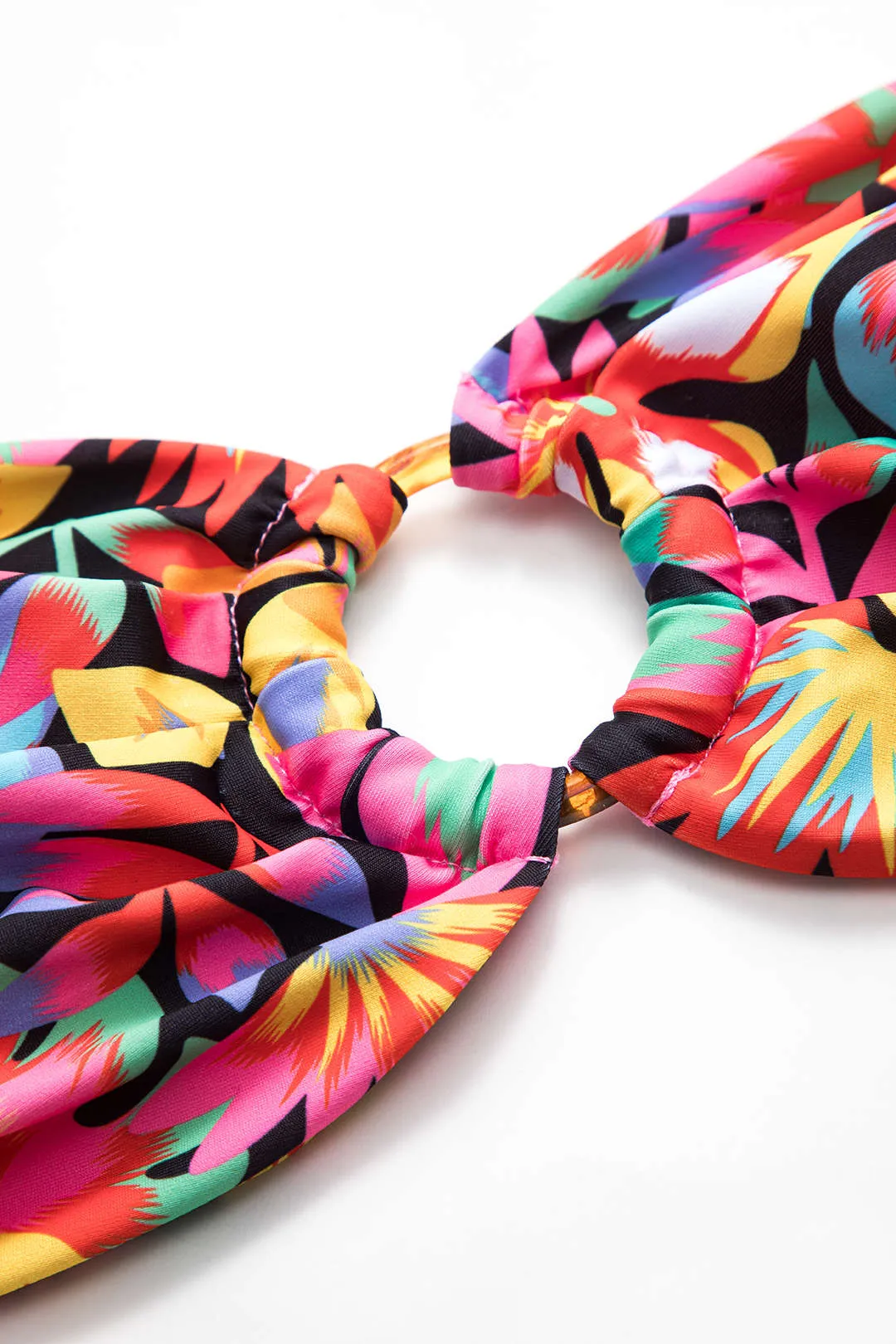 Floral Print Metallic Cut Out Tie Back Bikini Set sold by Micas product image thumbnail 3