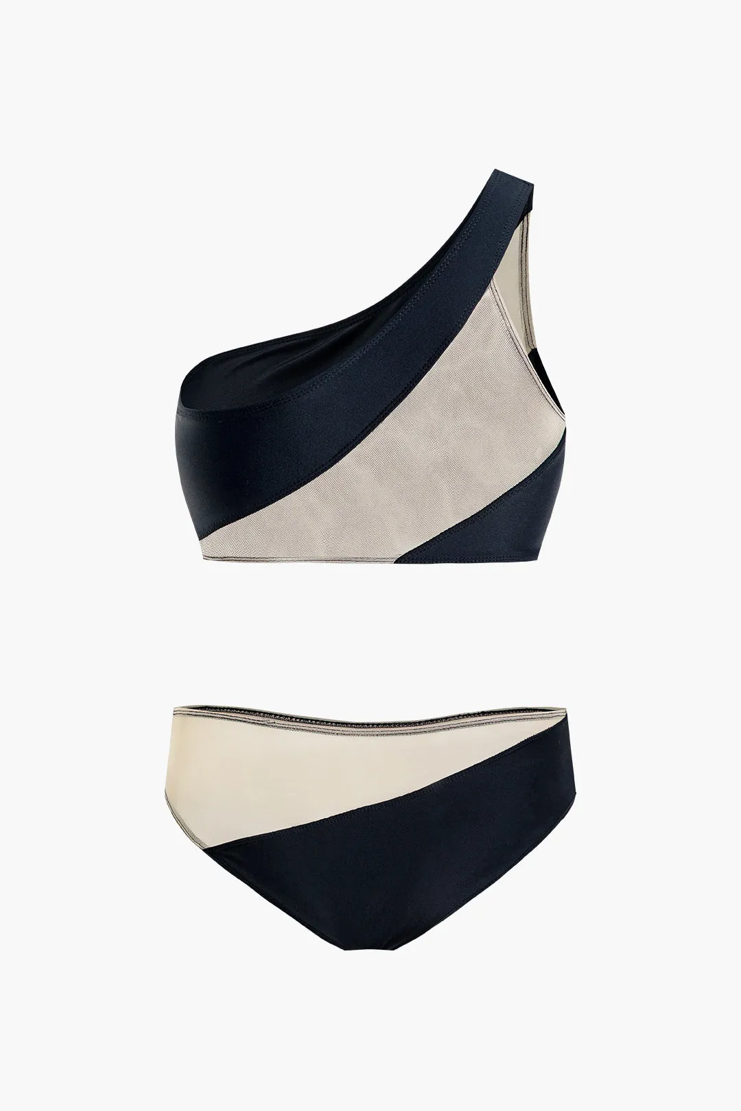 Kontrast Mesh Sheer Patchwork Asymmetry Bikini Set sold by Micas product image thumbnail 2