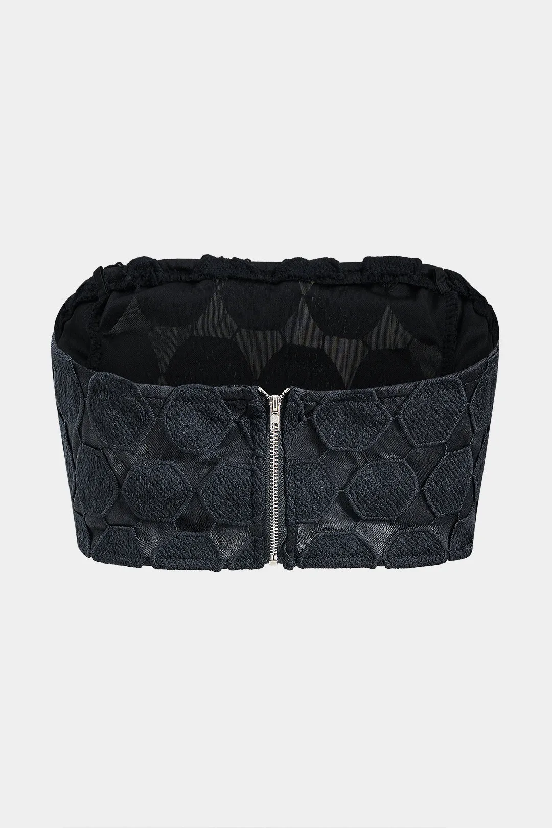 Tekstureret lynlås tube top og udskåret nederdel sæt sold by Micas product image thumbnail 3