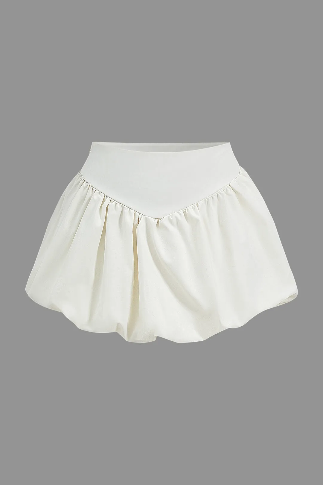 Ruched Button V-hals korset langærmet top og puff hem nederdel sæt sold by Micas product image thumbnail 4