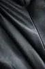 Faux læder knap klap lomme langærmet blazer sold by Micas
