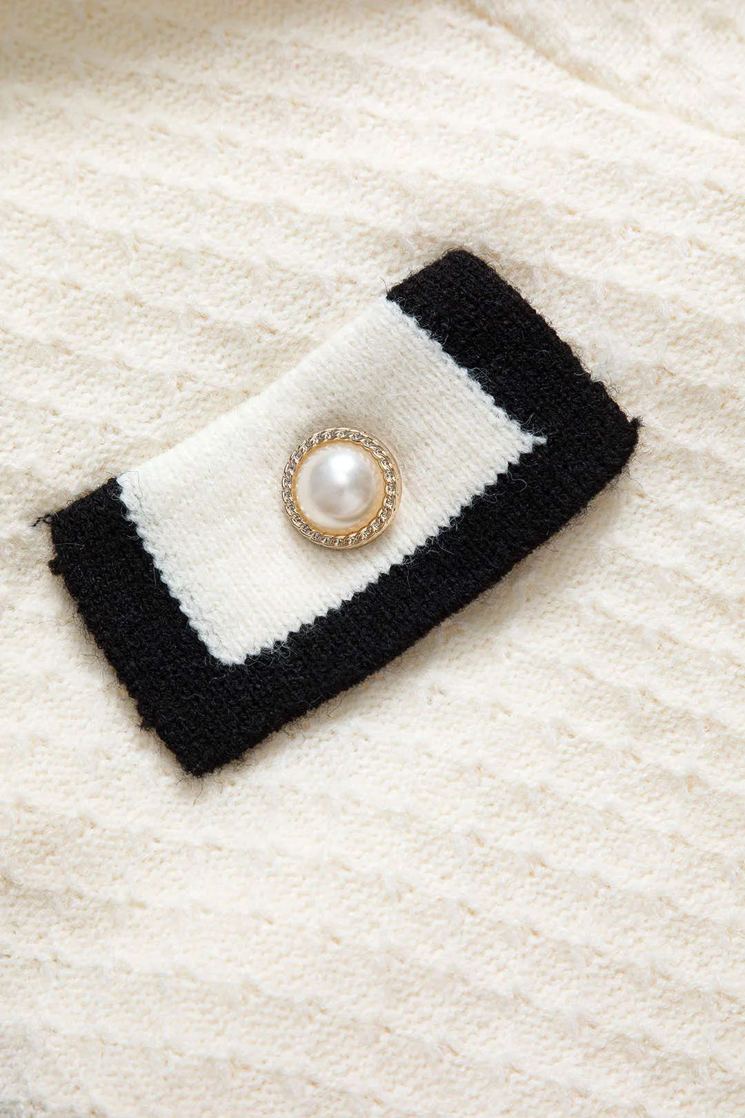 Kontrast Knit -knap Fake Pocket Longærmet Cardigan sold by Micas product image thumbnail 4