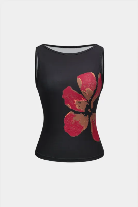 Blomsterprint ærmeløs tank top sold by Micas
