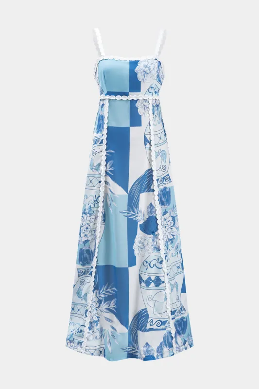 Blomsterprint slips lynlås med lynlås Slip maxi kjole sold by Micas