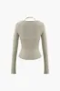Ruched Tie-up langærmet top sold by Micas