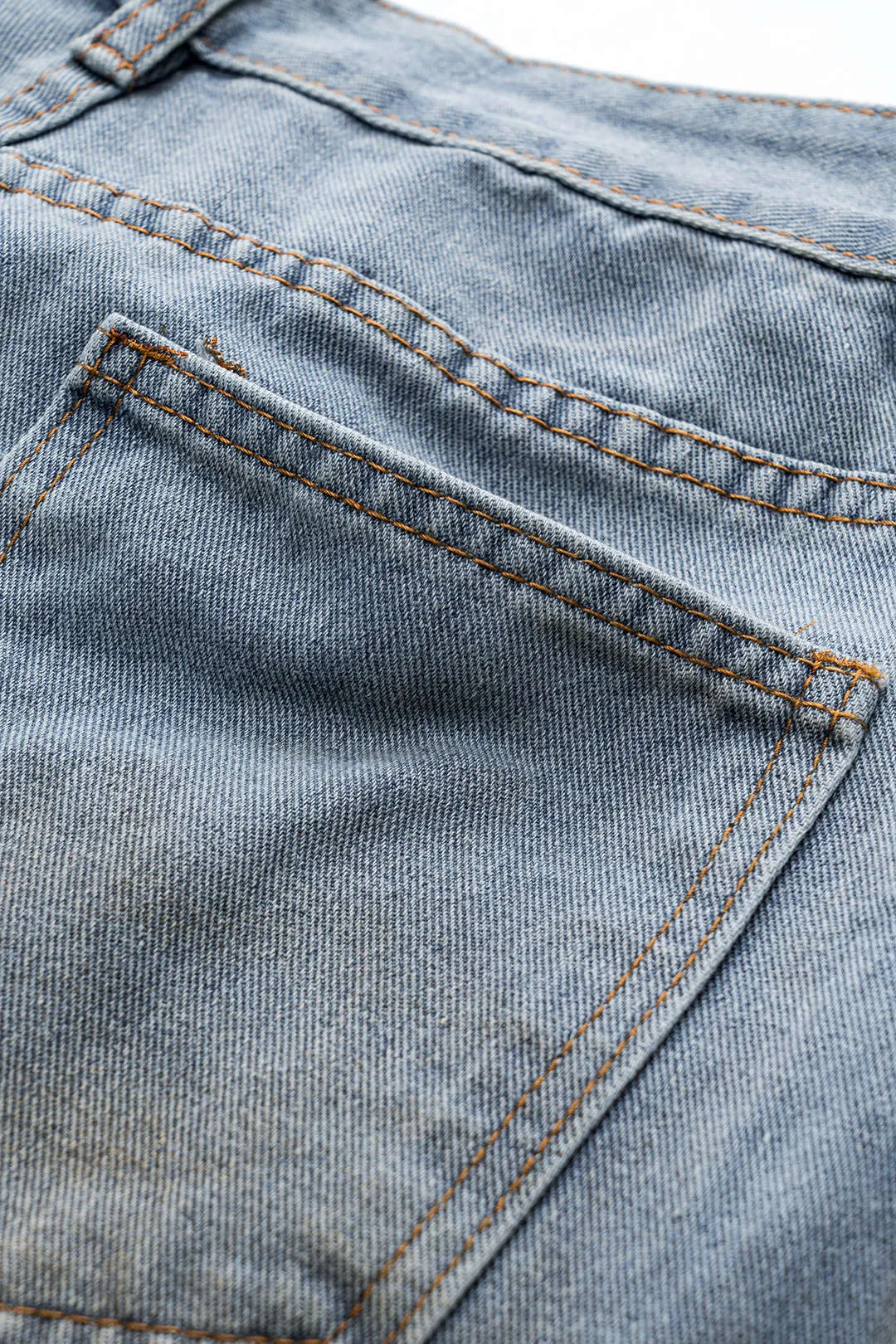 Dirty Denim Pocket -knap vaskede brede ben jeans sold by Micas product image thumbnail 5