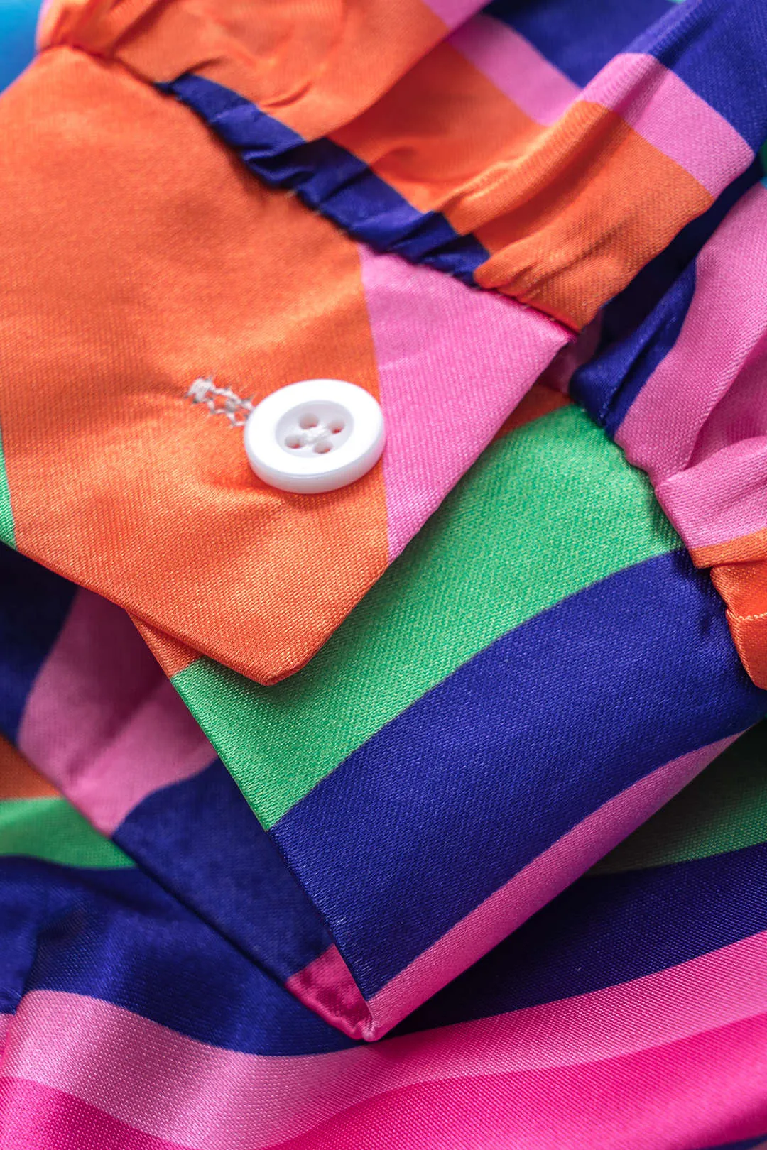 Abstract Print Ruched Button Twist Knot Langærmet mini kjole sold by Micas product image thumbnail 5