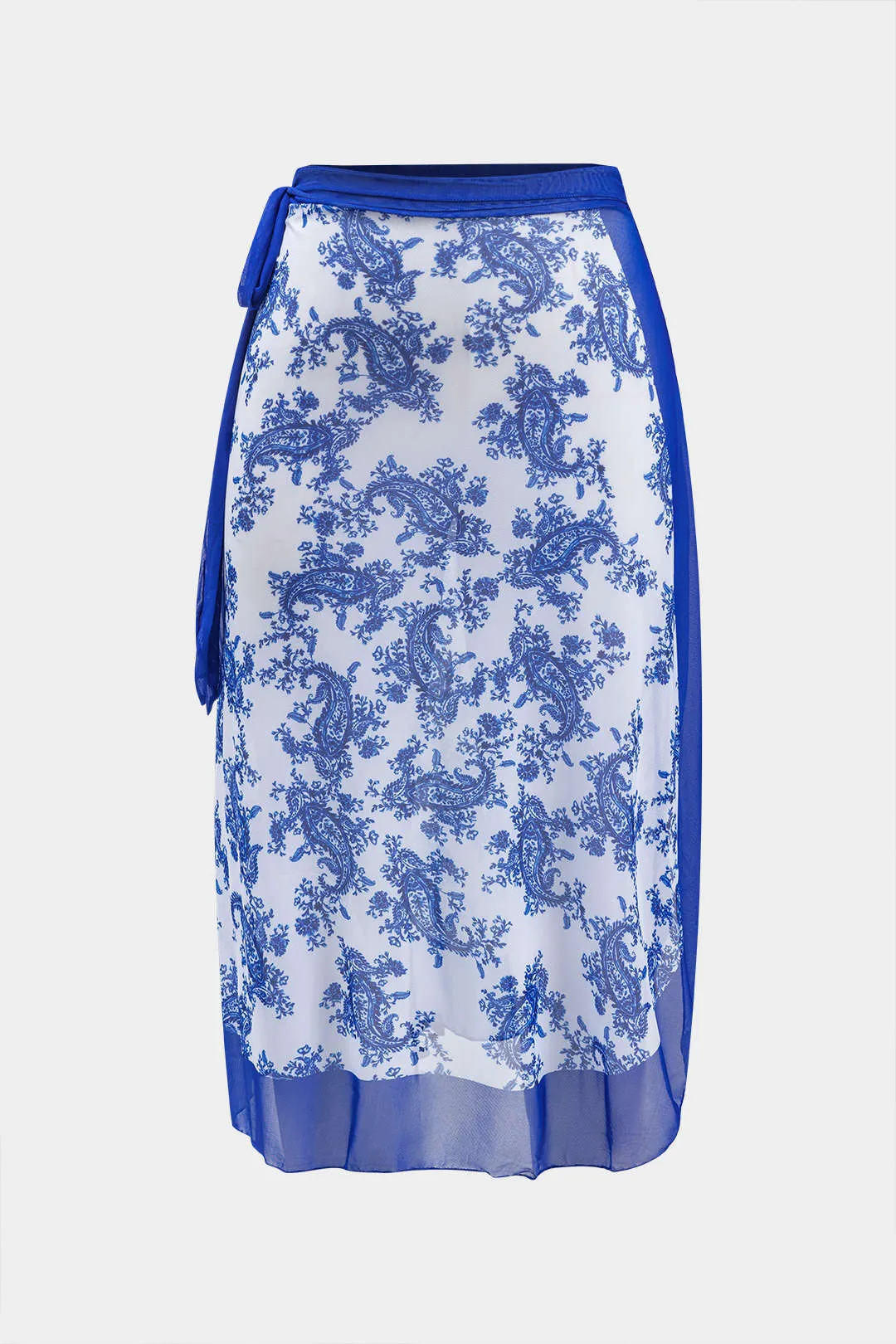 Plus størrelse paisley print mave kontrol bustier badetøj og knyttet dækning op sæt sæt sold by Micas product image thumbnail 4