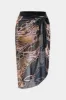 Plus størrelse abstrakt print mave kontrol badetøj og ruched slips front spalte cover up sæt sold by Micas