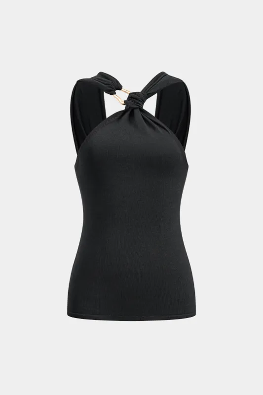 Metallisk ruched cami top sold by Micas