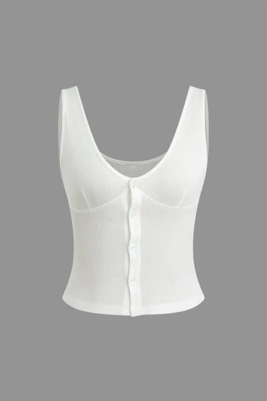 Solid knap bustier tank top sold by Micas