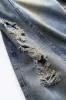 Denim udskåret knaplomme brede ben jeans sold by Micas