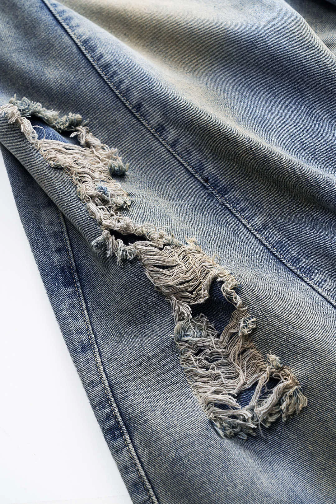 Denim udskåret knaplomme brede ben jeans sold by Micas product image thumbnail 4