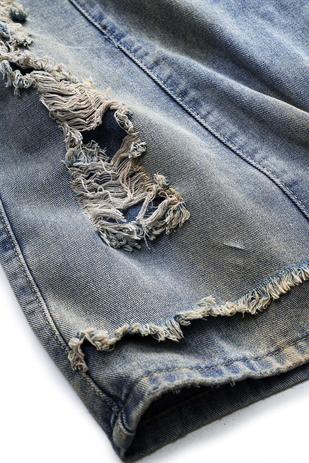 Denim udskåret knaplomme brede ben jeans sold by Micas product image thumbnail 5