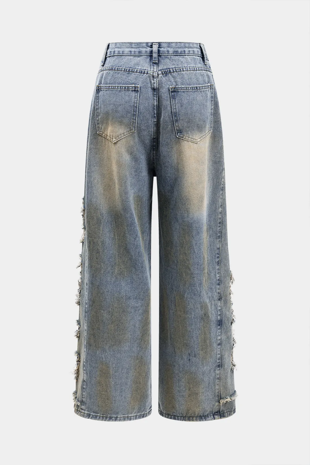 Denim udskåret knaplomme brede ben jeans sold by Micas product image thumbnail 2