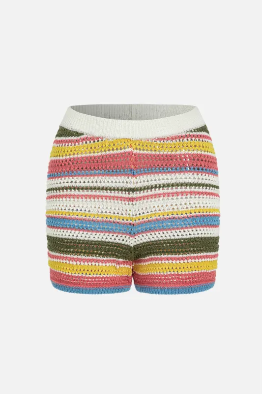 Strik Rainbow Stripe Shorts sold by Micas