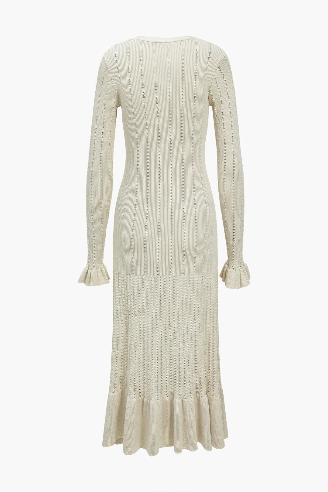 Strik skåret ruffle knap klokke ærme kjole sold by Micas product image thumbnail 2