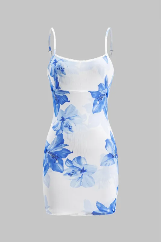 Blomsterprint Mesh Slip Mini Dress sold by Micas