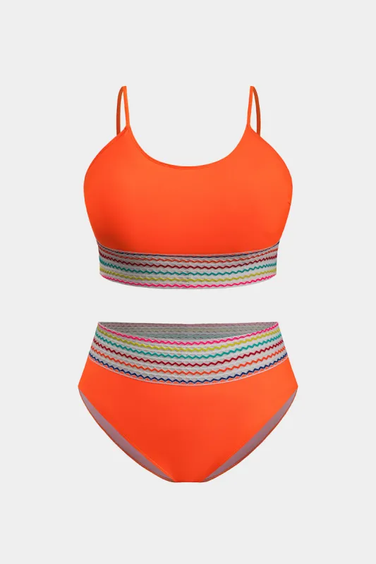 Plus størrelse patchwork bikini sæt sold by Micas