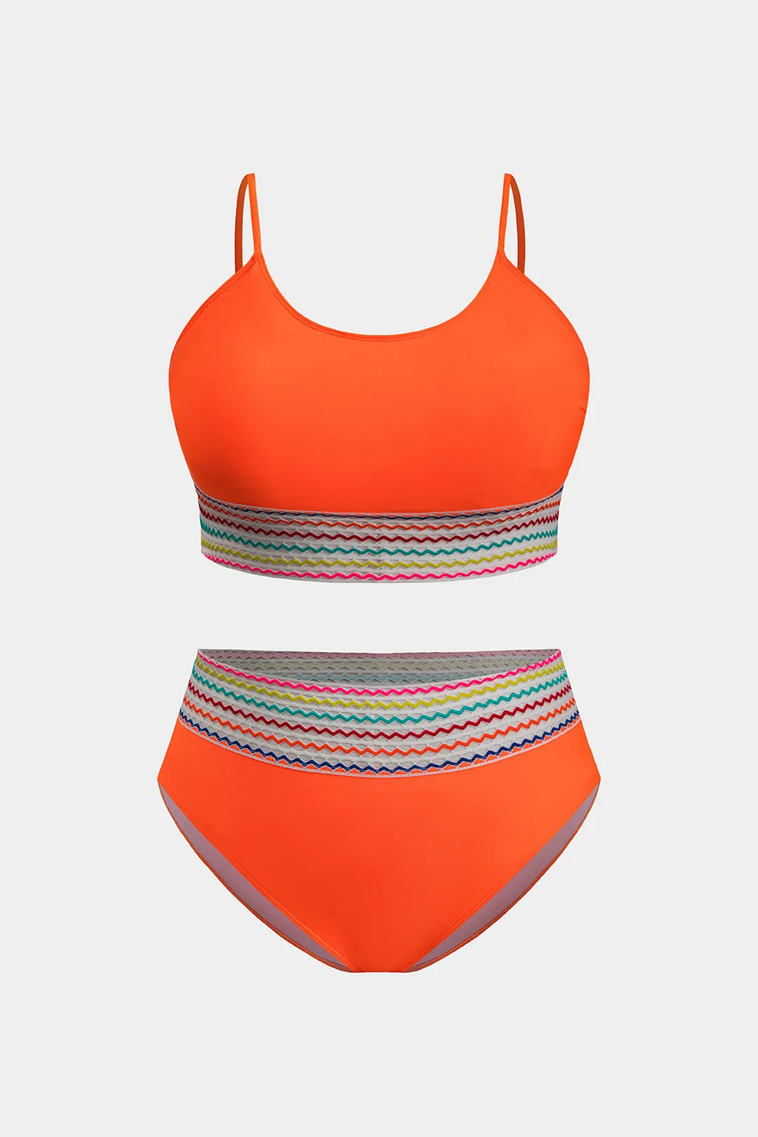 Plus størrelse patchwork bikini sæt sold by Micas