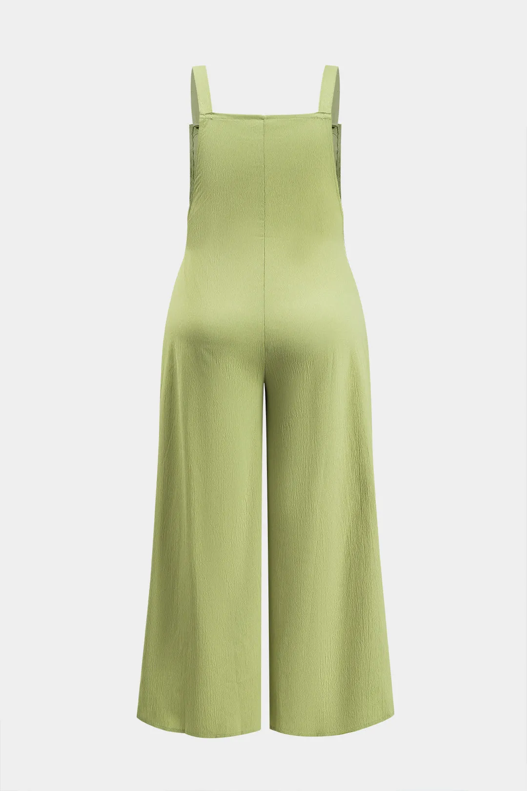 Plus størrelse plisseret knap bred ben slip jumpsuit sold by Micas product image thumbnail 2