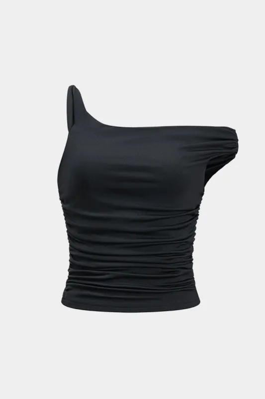 Twist Knot Ruched Asymmetrical Tank Top sold by Micas
