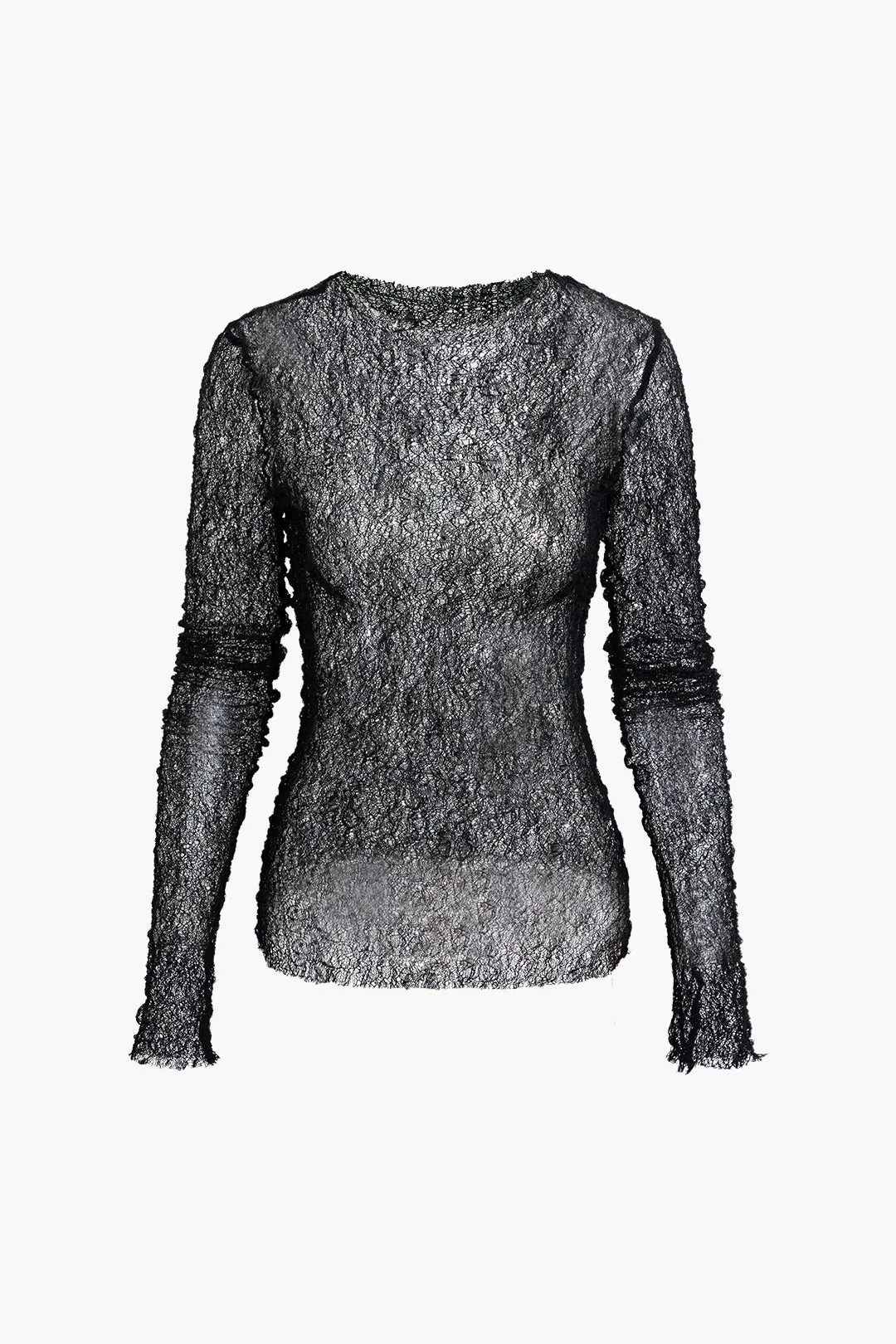 Ruched Sheer Longærme top sold by Micas