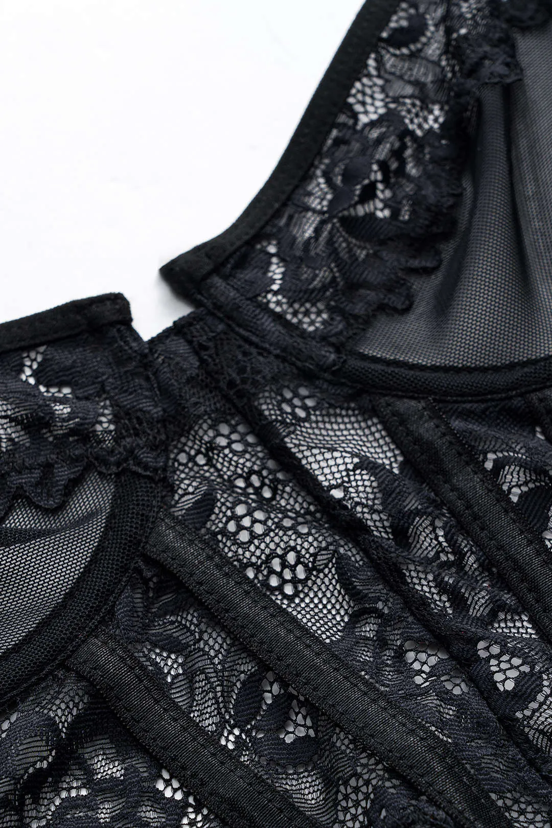 Mesh Lace Bustier Corset Lingerie Bodysuit sold by Micas product image thumbnail 4