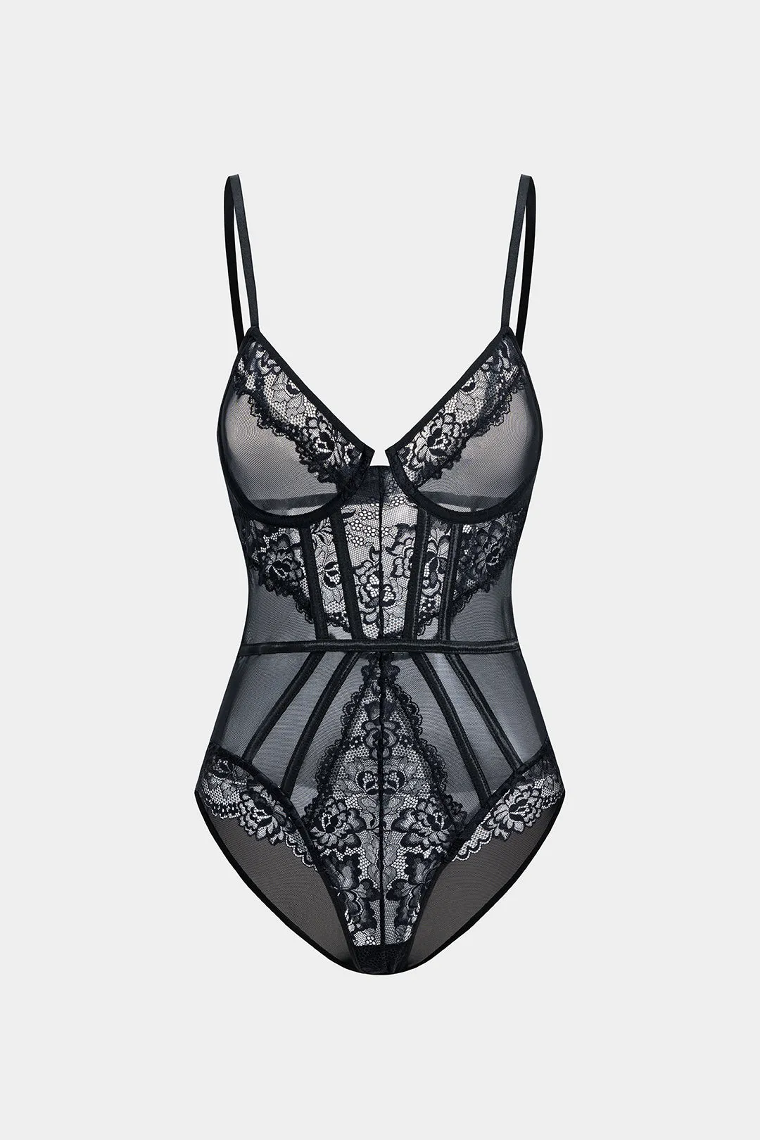 Mesh Lace Bustier Corset Lingerie Bodysuit sold by Micas product image thumbnail 2