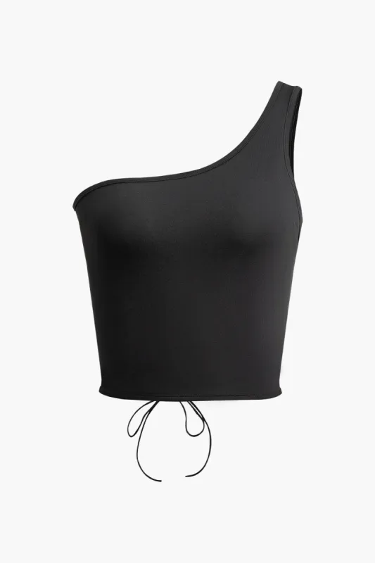 Asymmetrisk bånd tilbage bagfra tank top sold by Micas