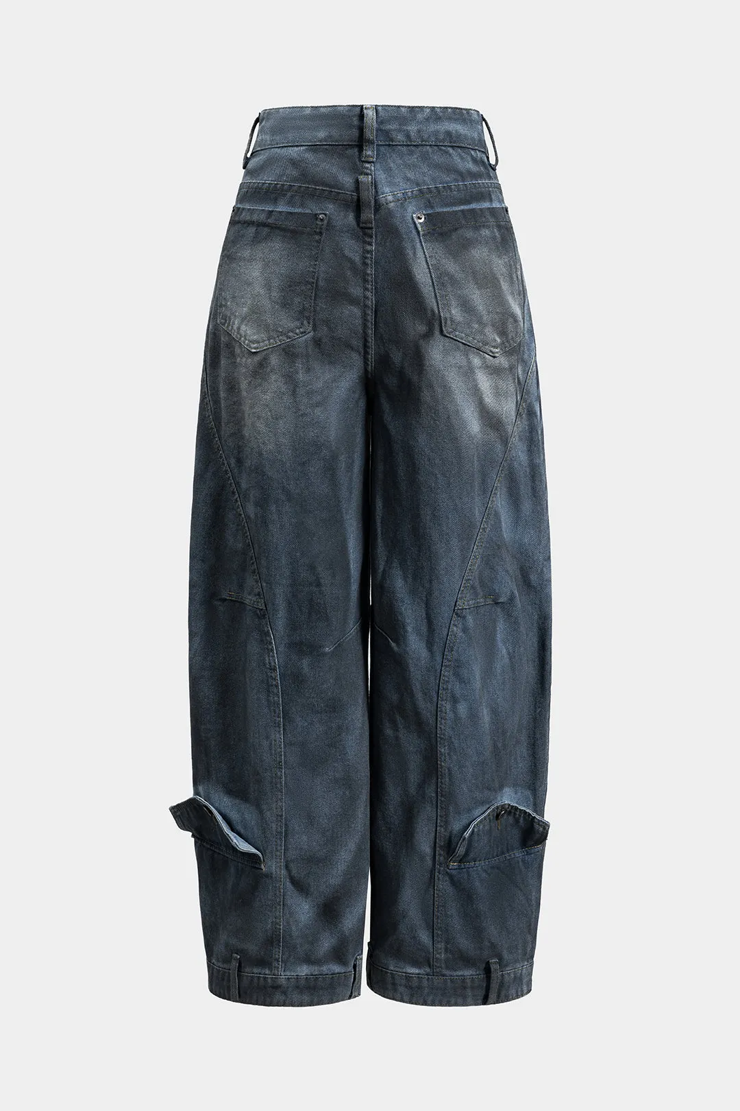 Denim Ruched Button Pocket Wide Ben Jeans sold by Micas product image thumbnail 2