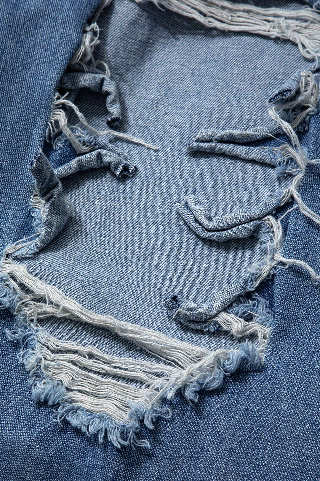 Denim udskåret vaskede rippede knaplomme jeans sold by Micas product image thumbnail 5