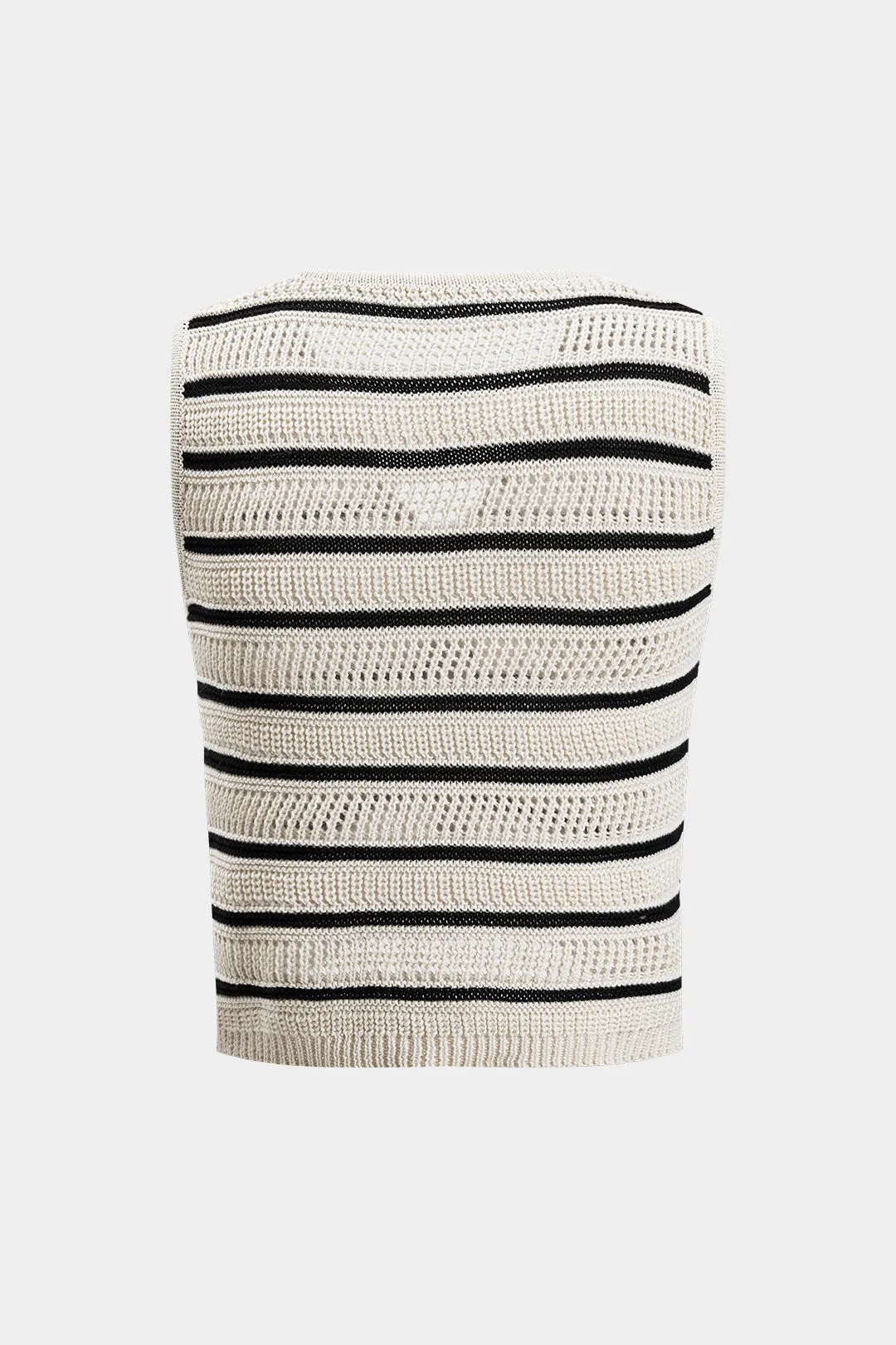 Knit Contrast Stripe Button Vest sold by Micas product image thumbnail 2