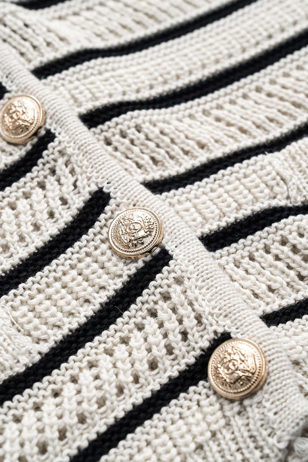 Knit Contrast Stripe Button Vest sold by Micas product image thumbnail 3