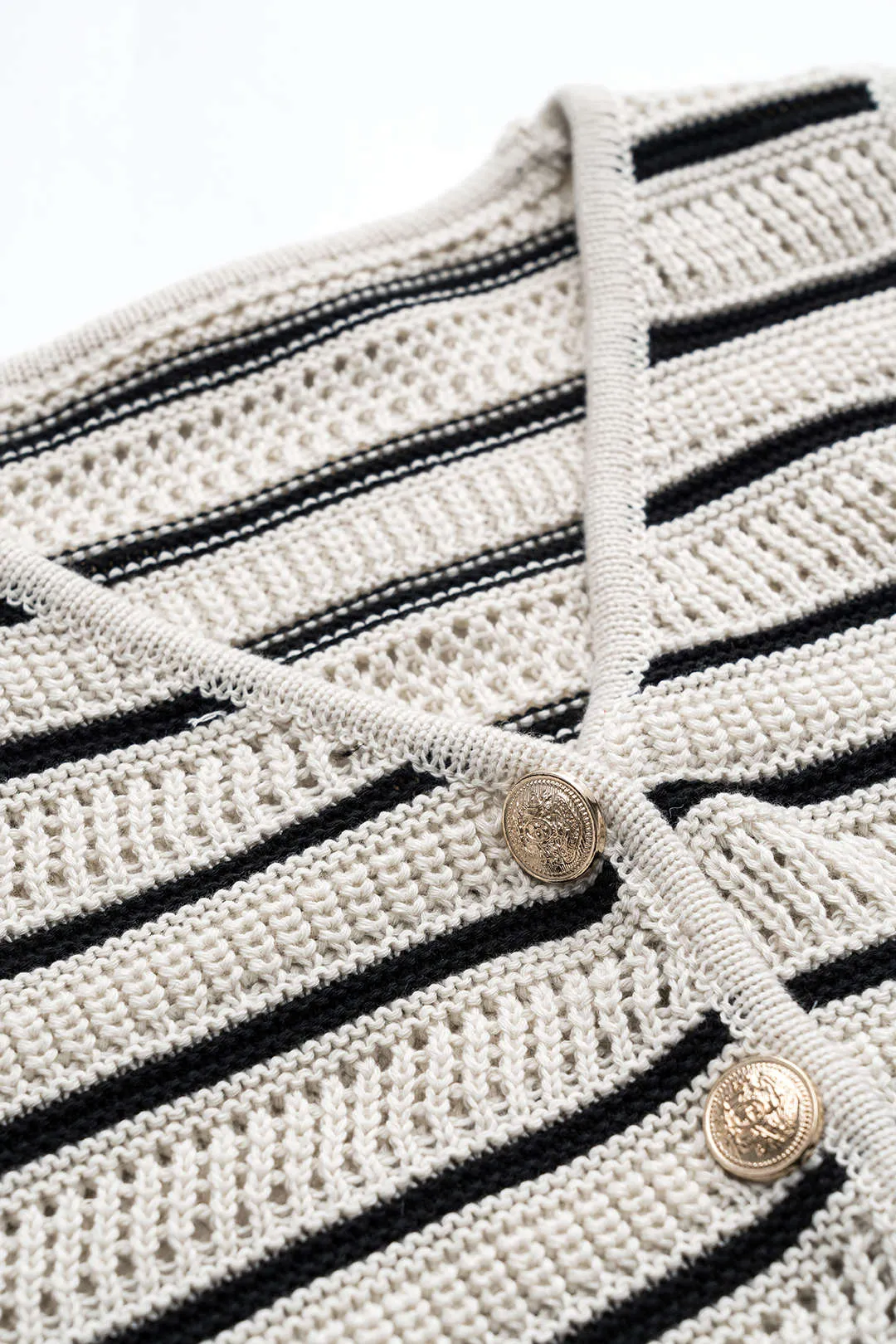 Knit Contrast Stripe Button Vest sold by Micas product image thumbnail 4