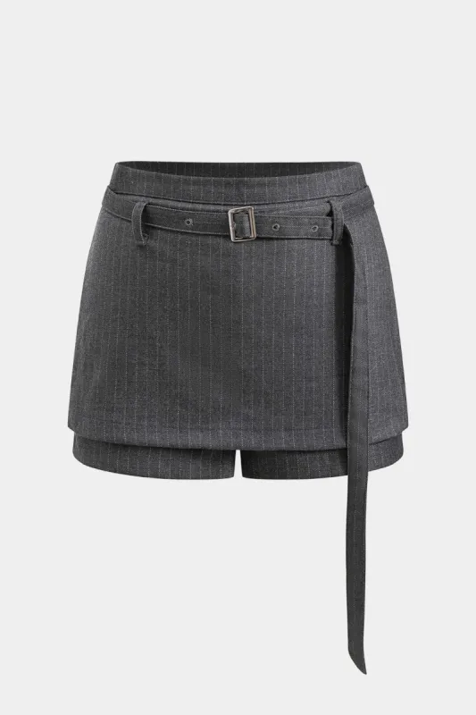 Metallisk bæltet lomme nederdel sold by Micas