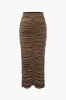 Solid Ruched Slit nederdel sold by Micas