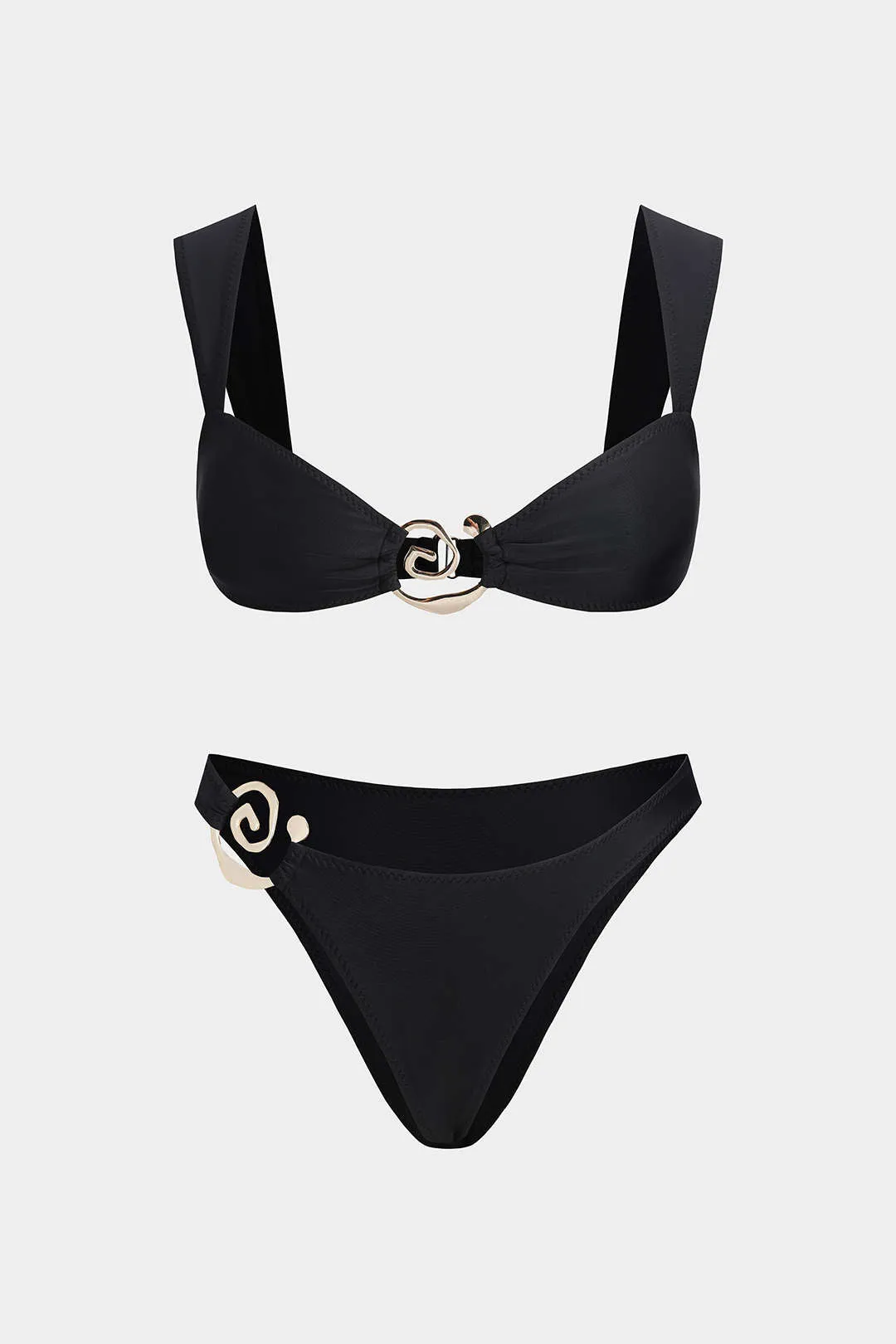 Metallisk Ruched Bikini Set sold by Micas